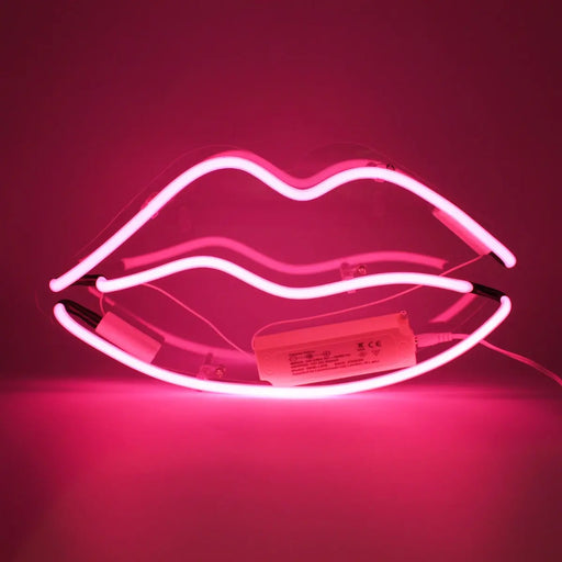 Glas Wandneon - Lippen pink von Locomocean