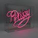Grosse Acryl-Box Neon - "Pussy" rosa von Locomocean
