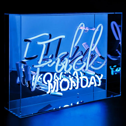 Grosse Acryl-Box Neon - F*ck Monday blau von Locomocean