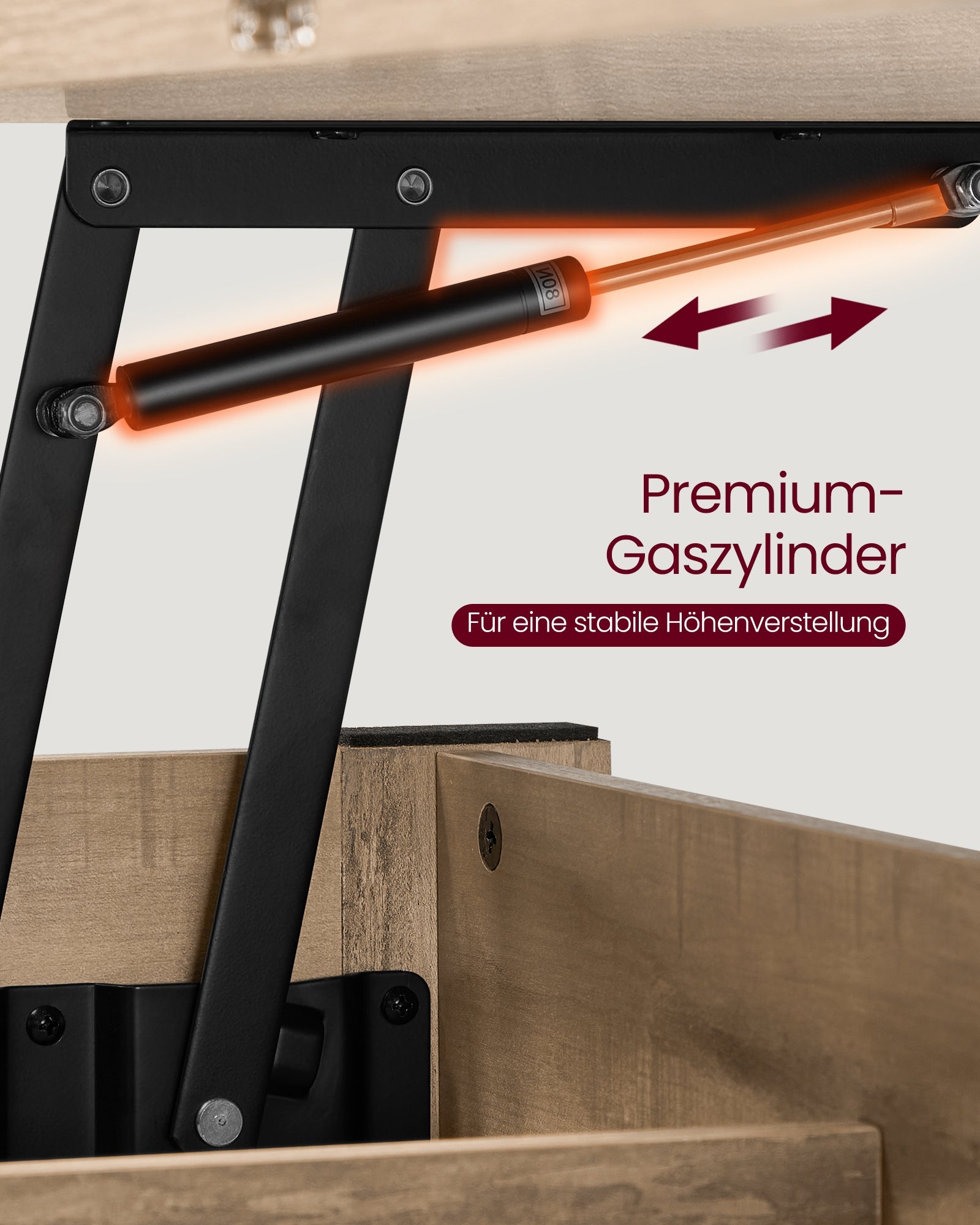 Höhenverstellbarer Couchtisch mit Schubladen und Fächern von Songmics