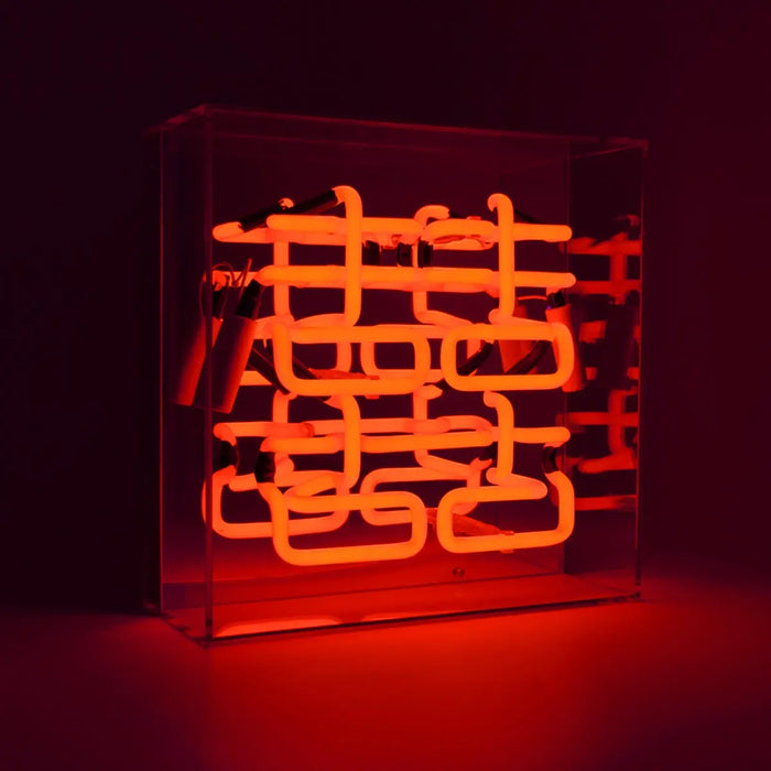 Quadratische Acryl-Box Neon - Double Happiness von Locomocean