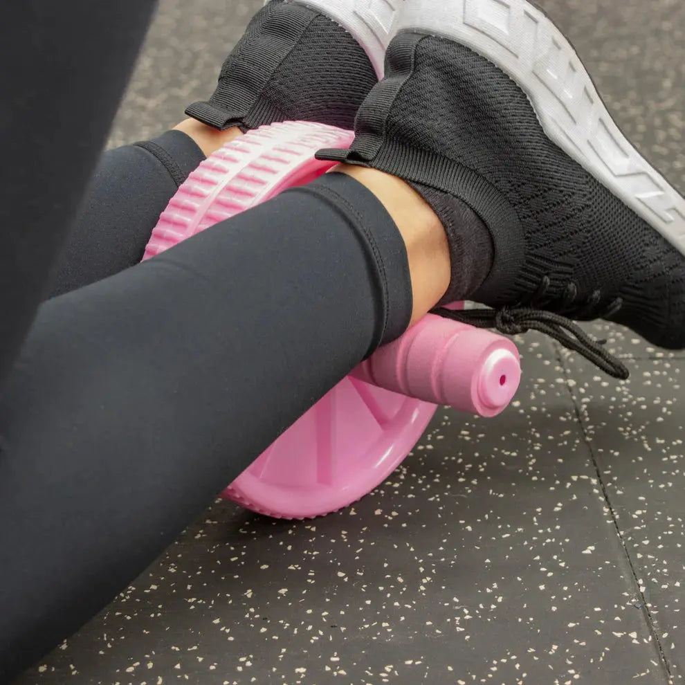 Abdominal Roller Mit Verstellbarem Doppelrad Pink von Phoenix Fitness