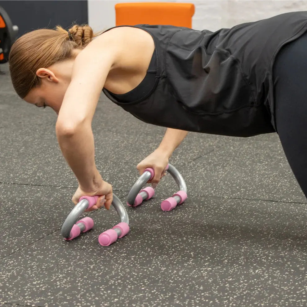 Liegestützgriffe Push-up Bars Pink von Phoenix Fitness