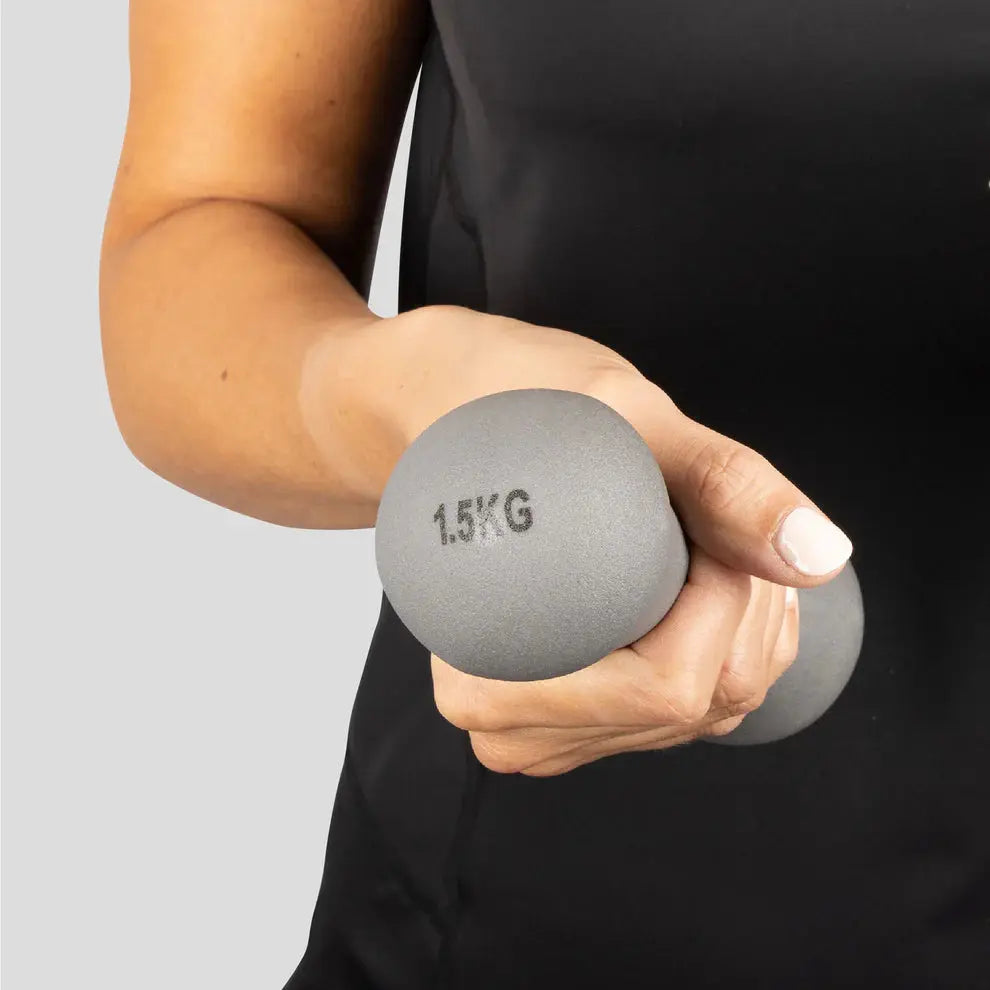Kurzhantel 1,5 Kilo Mit Neopren-Beschichtung Grau von Phoenix Fitness