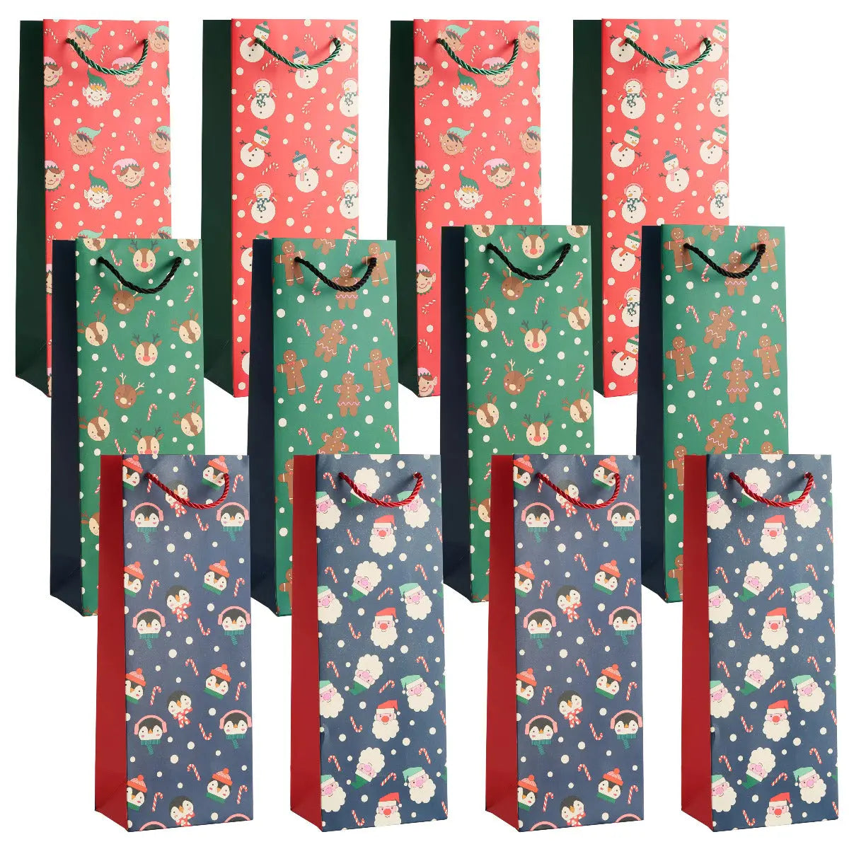 Geschenktasche für Weinflasche Traditional Weihnachten 12 Stück von Twiddlers