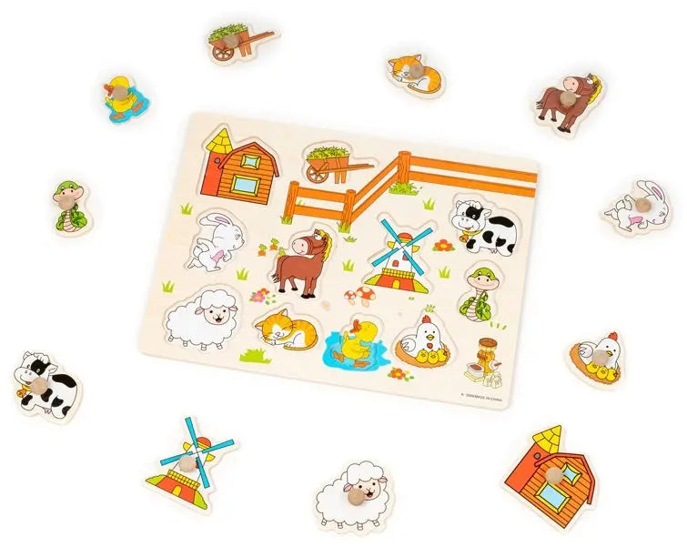 Steckpuzzle 4er Set Wildlife Holz von Twiddlers