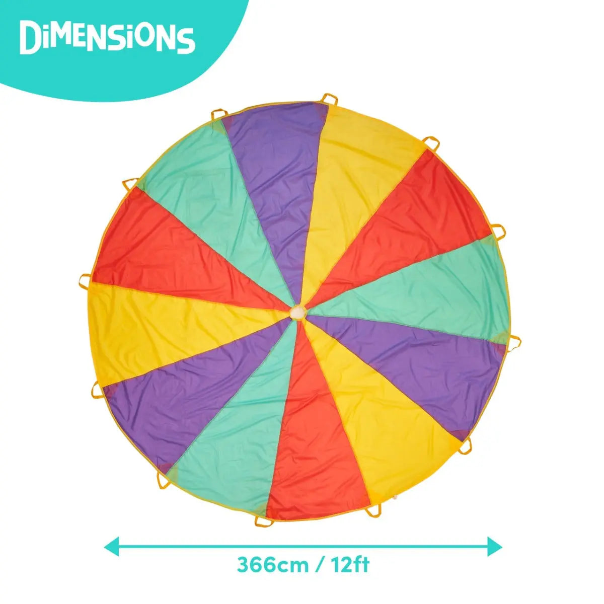 Fallschirm-Schwungtuch 366 cm 12 Griffe von Twiddlers