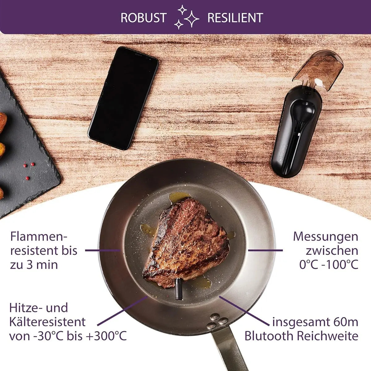 Meat it plus 2.0 Bluetooth Grillthermometer von Mastrad