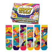 Einzelne Socken im 6er Pack, HIPPY GO LUCKY Bunt Groovy, Gr. 37-42, mit Geschenkbox von guteszeug.ch