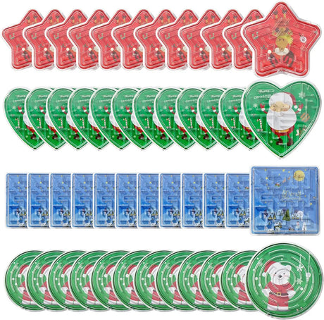 Geduldspiel Maze Puzzles Weihnachten 48 Stück von Twiddlers