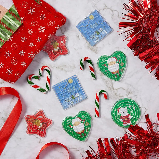 Geduldspiel Maze Puzzles Weihnachten 48 Stück von Twiddlers