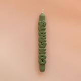 Kerze Taper candle CONGRATS Olive Green von Taper Candles