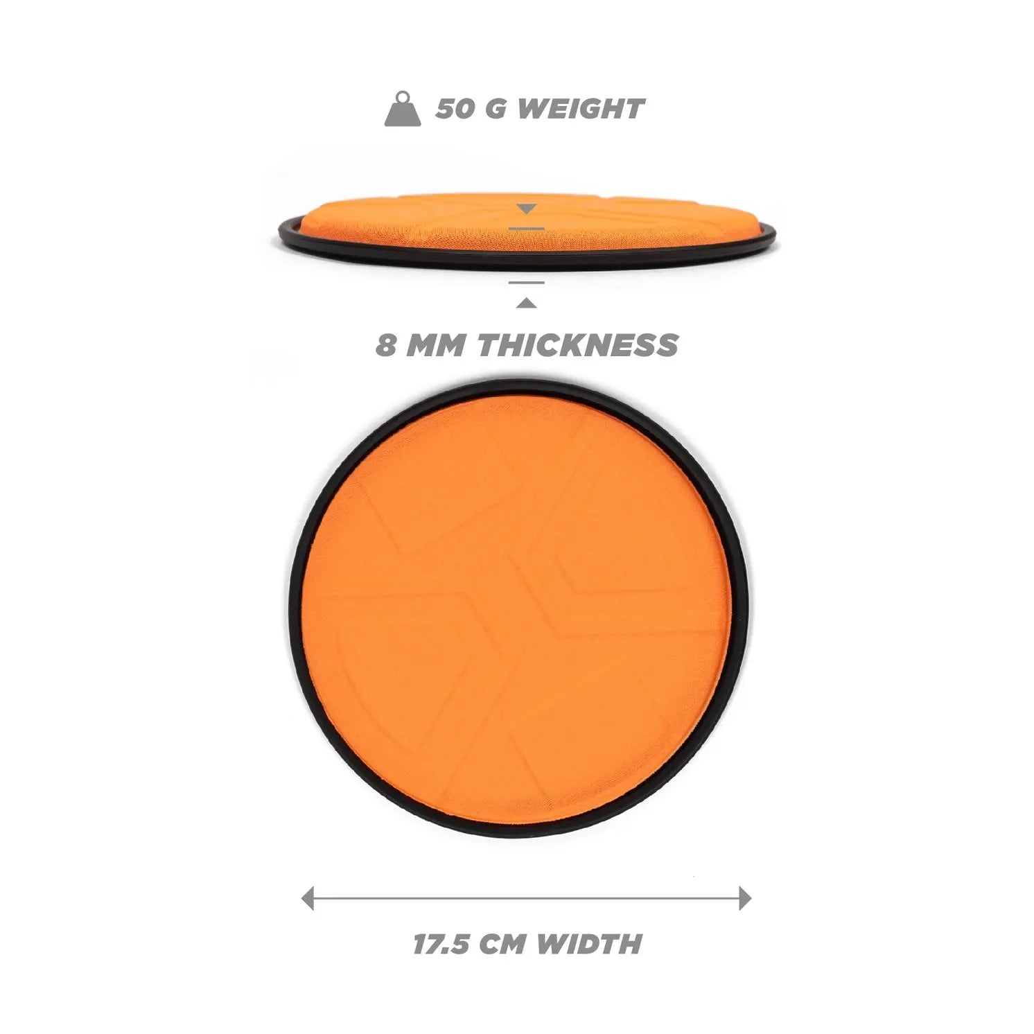 Gleit-Discs Doppelseitig 2 Stück Schwarz-Orange von Phoenix Fitness