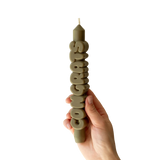 Kerze Taper candle CONGRATS Olive Green von Taper Candles