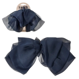 Haarspange Chiffonschleife Blaue Orchidee von Kitsch