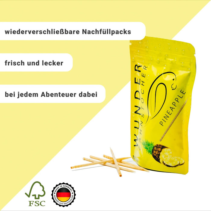 Zahnstocher mit Geschmack Refill Ananas von Wunder Zahnstocher