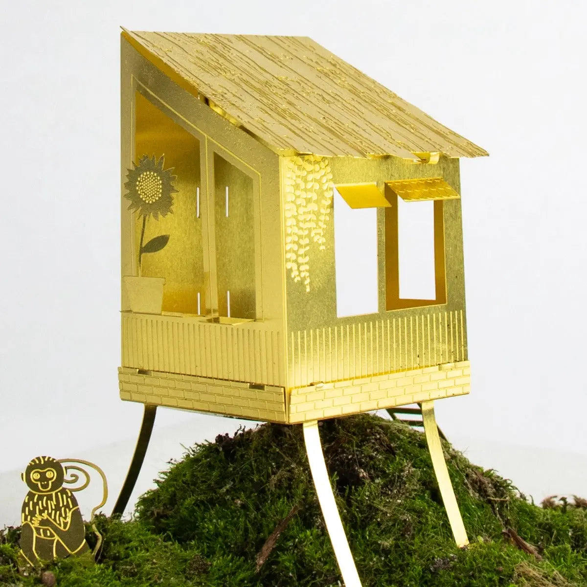 Mini-Baumhaus für Pflanzentöpfe Tiny Treehouse Gold von guteszeug.ch
