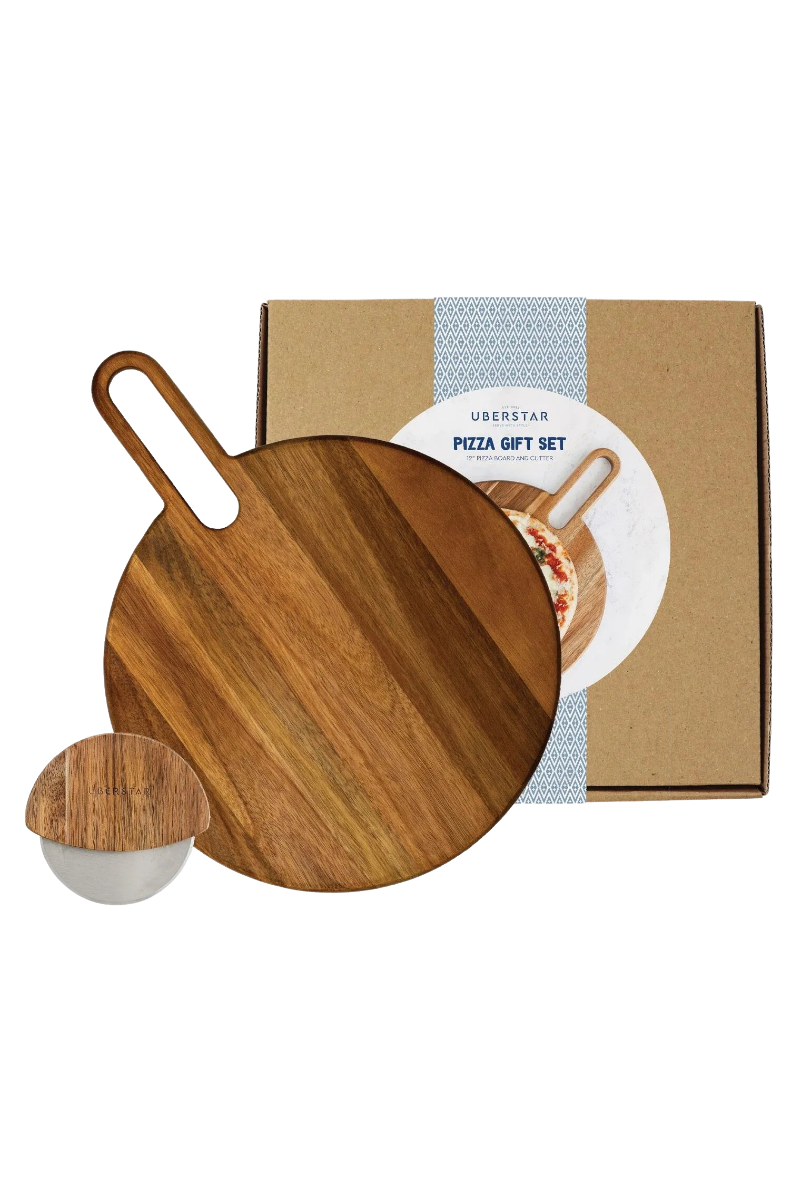 Pizzaschneider Geschenkset natur von Uberstar