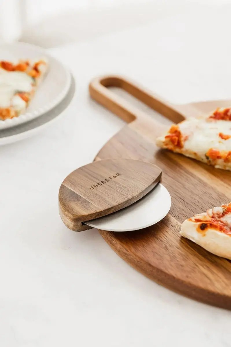 Pizzaschneider Geschenkset natur von Uberstar