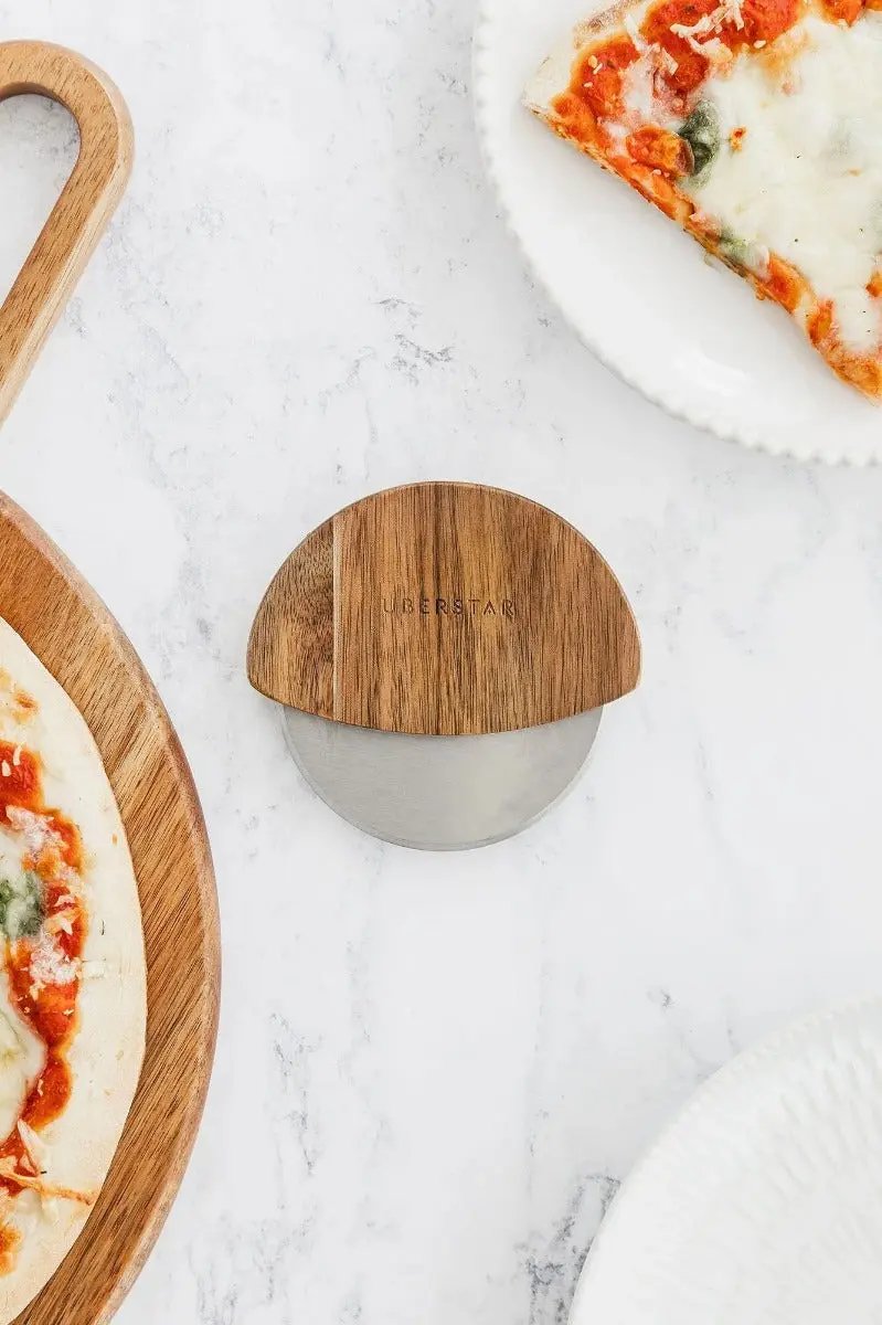 Pizzaschneider Geschenkset natur von Uberstar