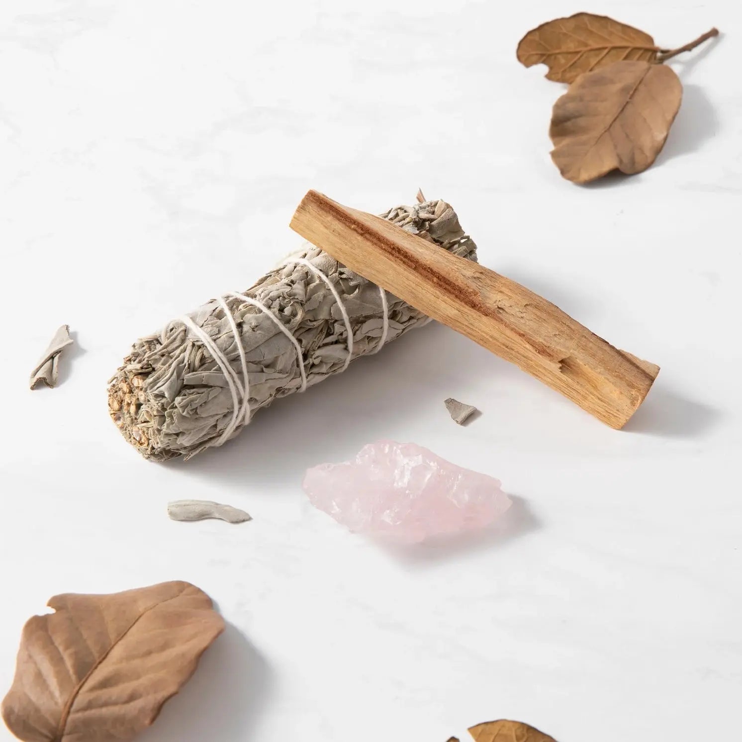 Smudge Räucher Ritual Set 3-Teilig Rosenquarz von guteszeug.ch