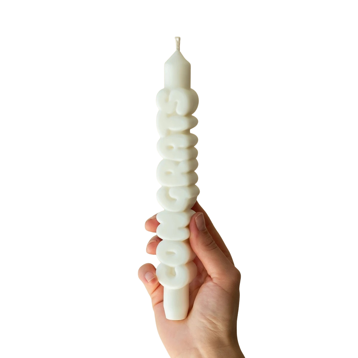 Kerze Taper candle CONGRATS weiss von Taper Candles