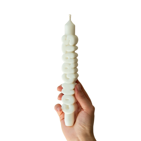 Kerze Taper candle CONGRATS weiss von Taper Candles