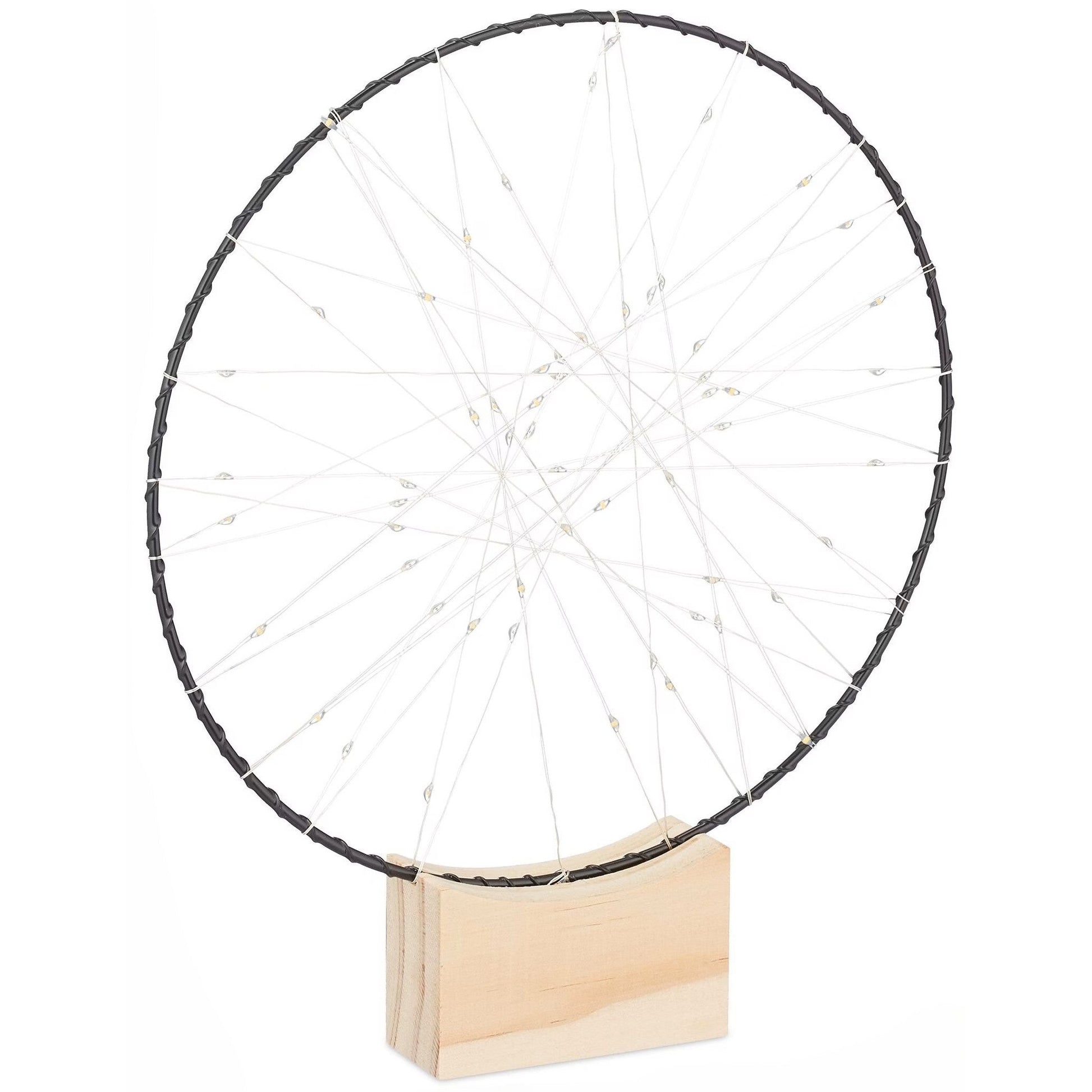 LED Ring Deko 25cm Hellbraun-Schwarz-Silber von Relaxdays