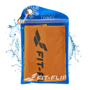 Airflip Towel Kühlhandtuch Mikrofaser mit Tasche 100x30cm Orange von Fit-Flip