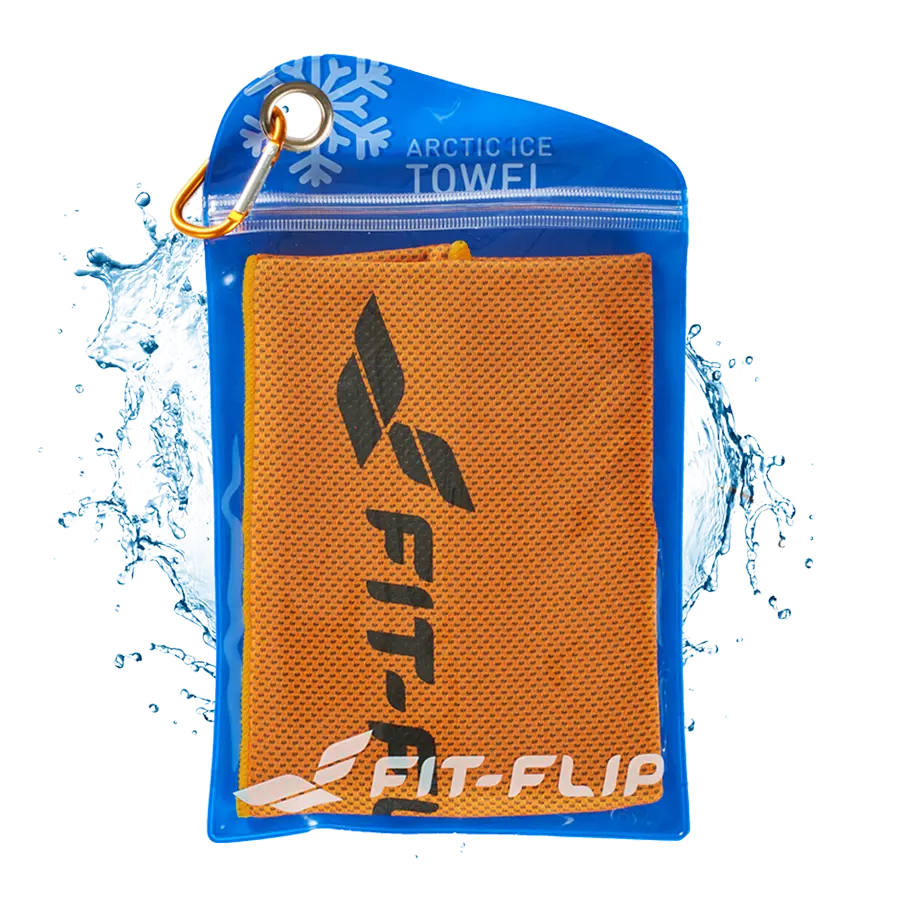 Airflip Towel Kühlhandtuch Mikrofaser mit Tasche 100x30cm Orange von Fit-Flip
