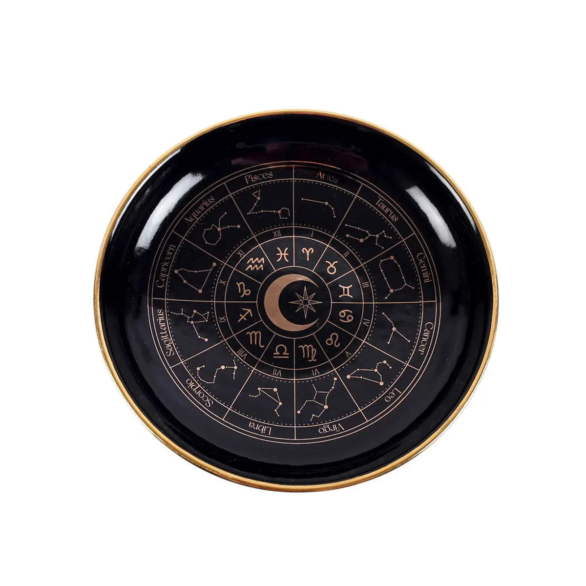 Schmuckschale mit Tierkreis Schwarz Gold von Something Different