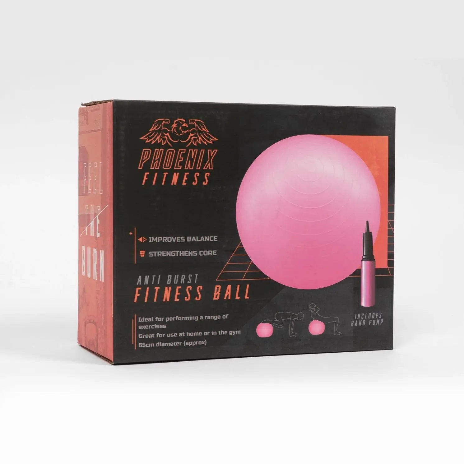 Gymnastikball Mit Luftpumpe Pink von Phoenix Fitness