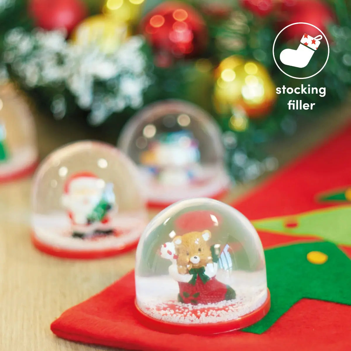 Schneekugel Mini Weihnachten assortiert 4 Stück von Twiddlers