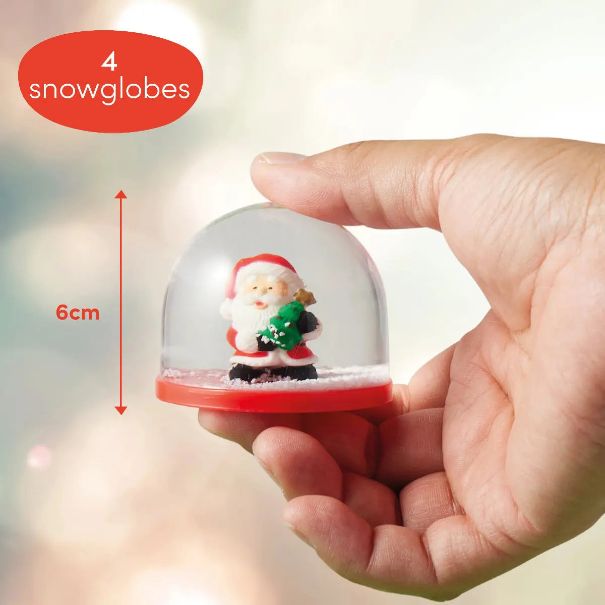 Schneekugel Mini Weihnachten assortiert 4 Stück von Twiddlers