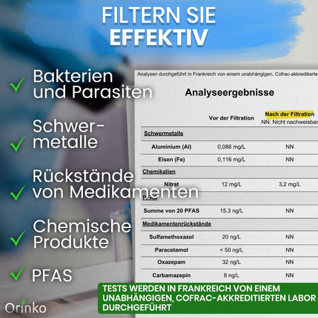 Wasserspender mit Schwerkraftfilter 8.5 L von Orinko