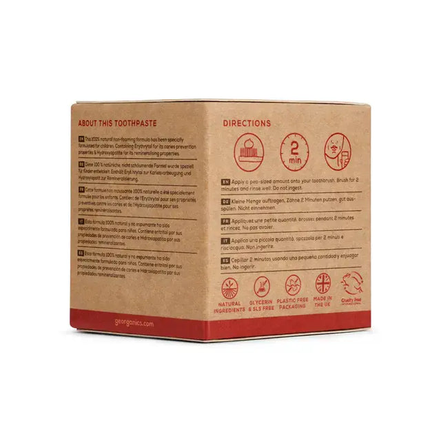 Geokids Mineralische Zahnpasta im Glas ohne Fluorid Erdbeere 60ml von Georganics
