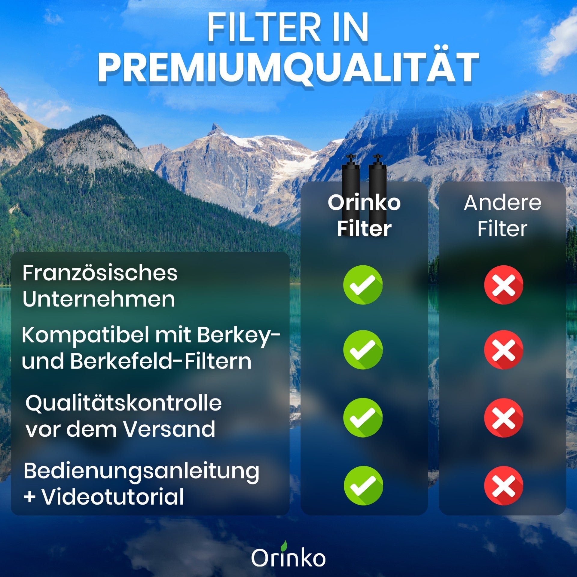 Gravity Wasserfilter für Berkey & Berkefeld 1er von Orinko