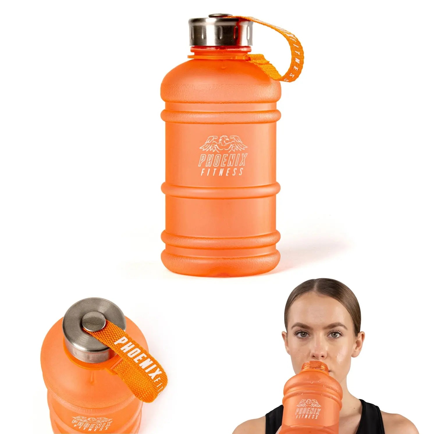 Fitness Trinkflasche 1 Liter Orange von Phoenix Fitness
