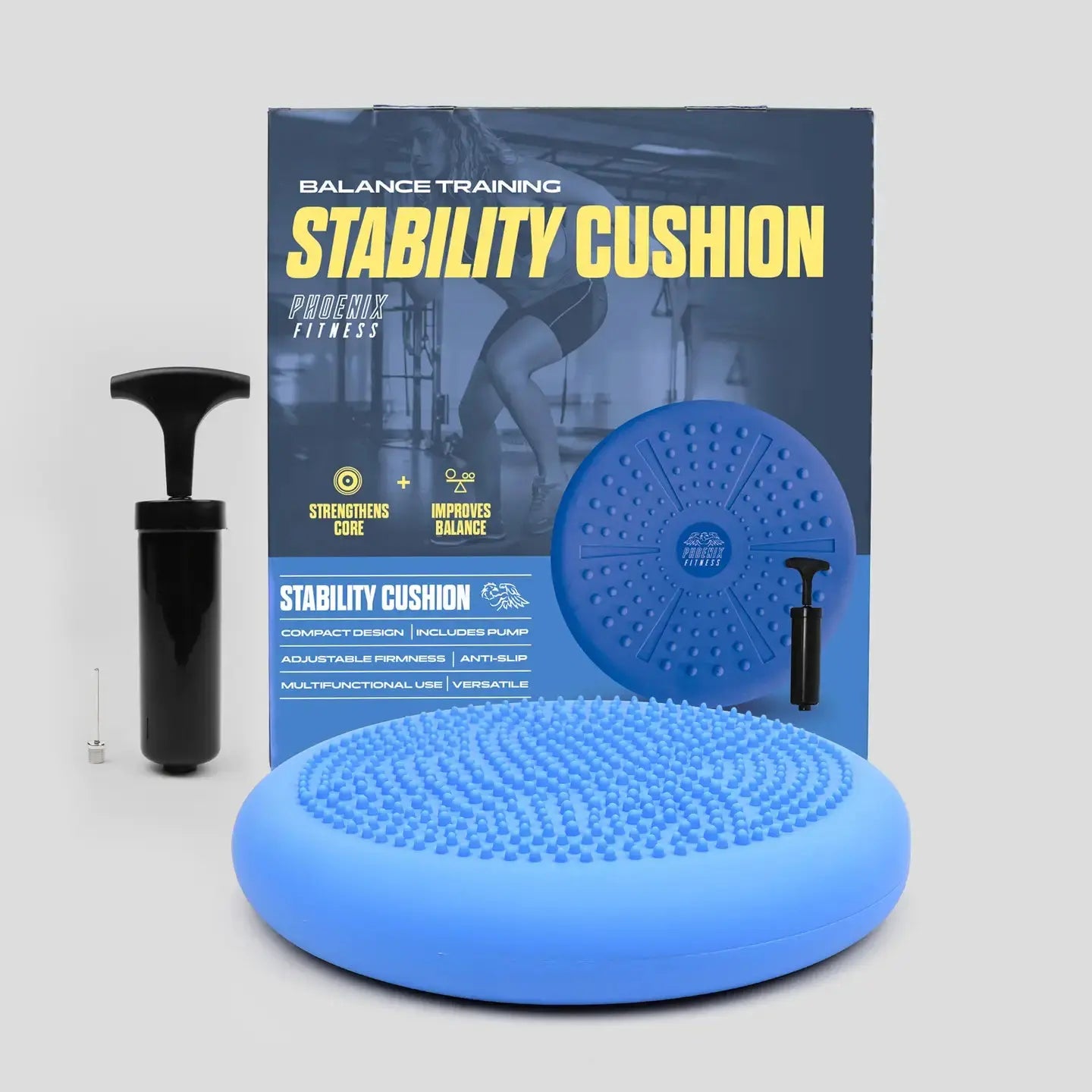 Balancekissen mit Luftpumpe Blau von Phoenix Fitness