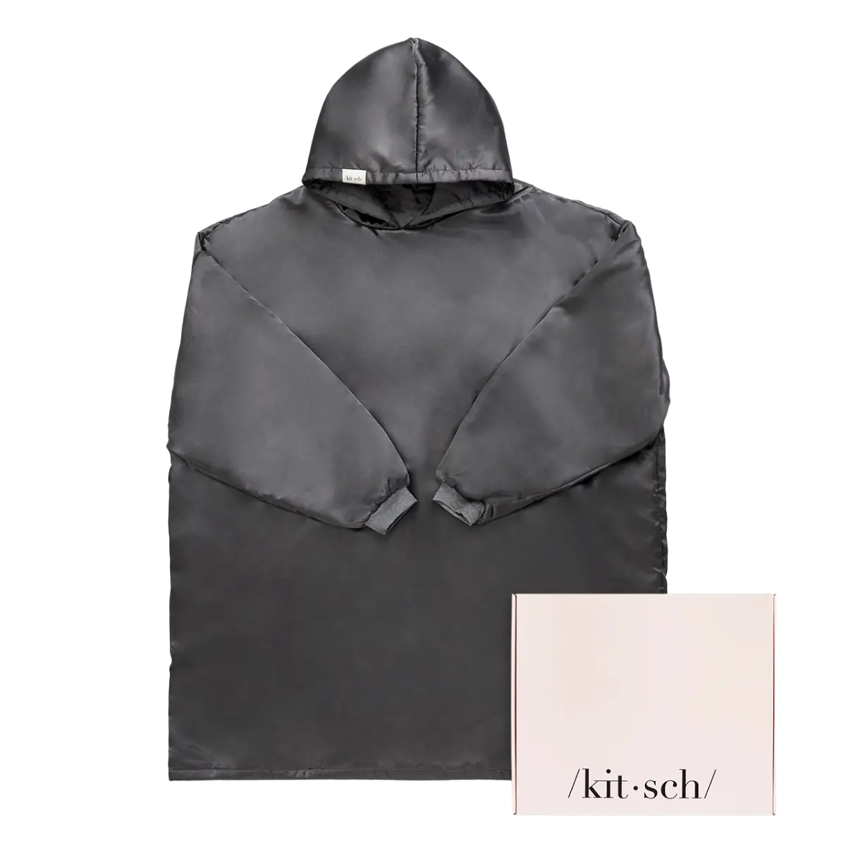 Satinhoodie Glazey Anthrazit von Kitsch
