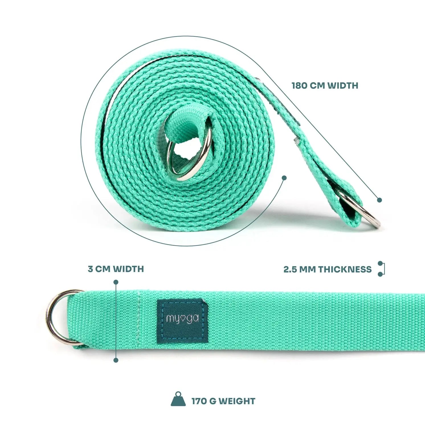 2-in-1 Yogagurt &Tragegurt Türkis von Myga