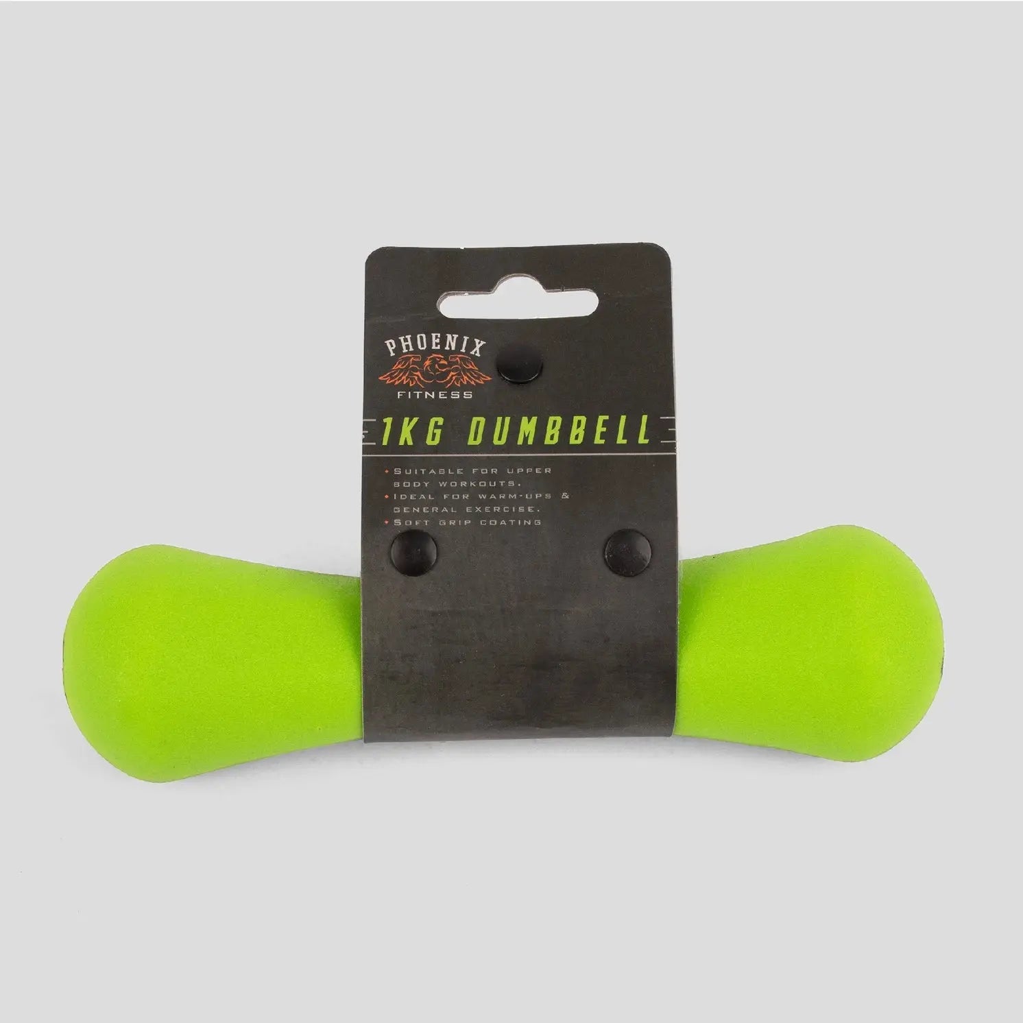 Kurzhantel 1 Kilo Mit Neopren-Beschichtung Grün von Phoenix Fitness