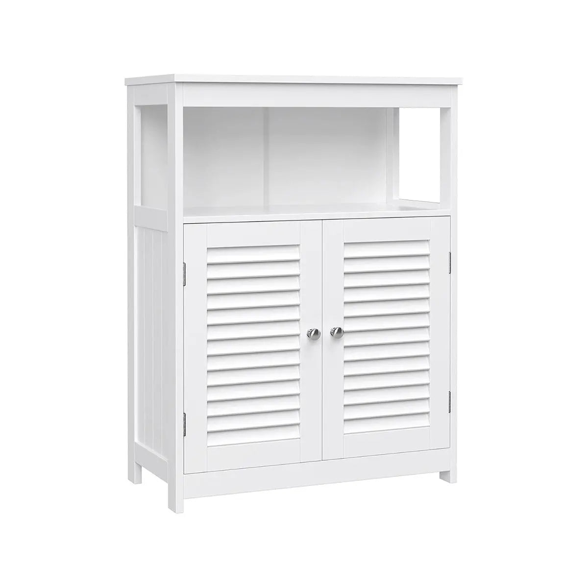Badezimmerschrank Aufbewahrungsregal mit Türen Weiss von Songmics