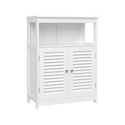 Badezimmerschrank Aufbewahrungsregal mit Türen Weiss von Songmics