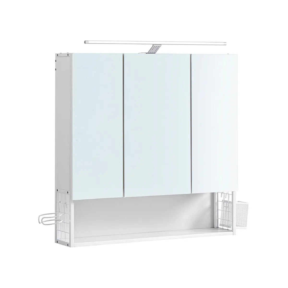 Badezimmerschrank Spiegelschrank LED Beleuchtung Wolkenweiss von Songmics
