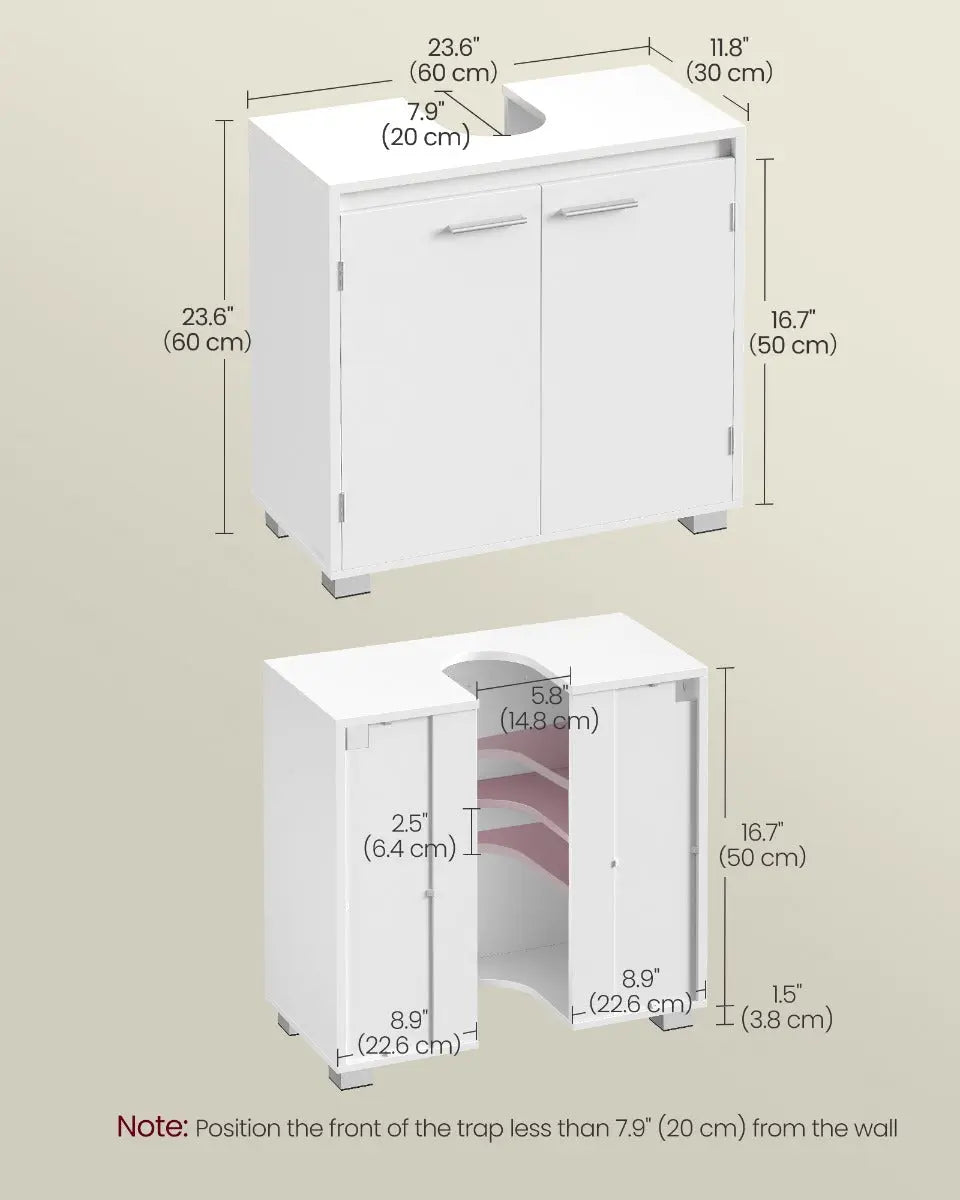 Waschbeckenunterschrank 60cm Wolkenweiss MDF von guteszeug.ch