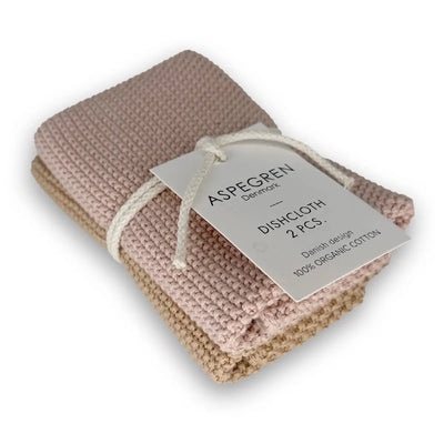 Spüllappen Aus Bio-Baumwolle 2er-Set Gestrickt Solid Macaroon