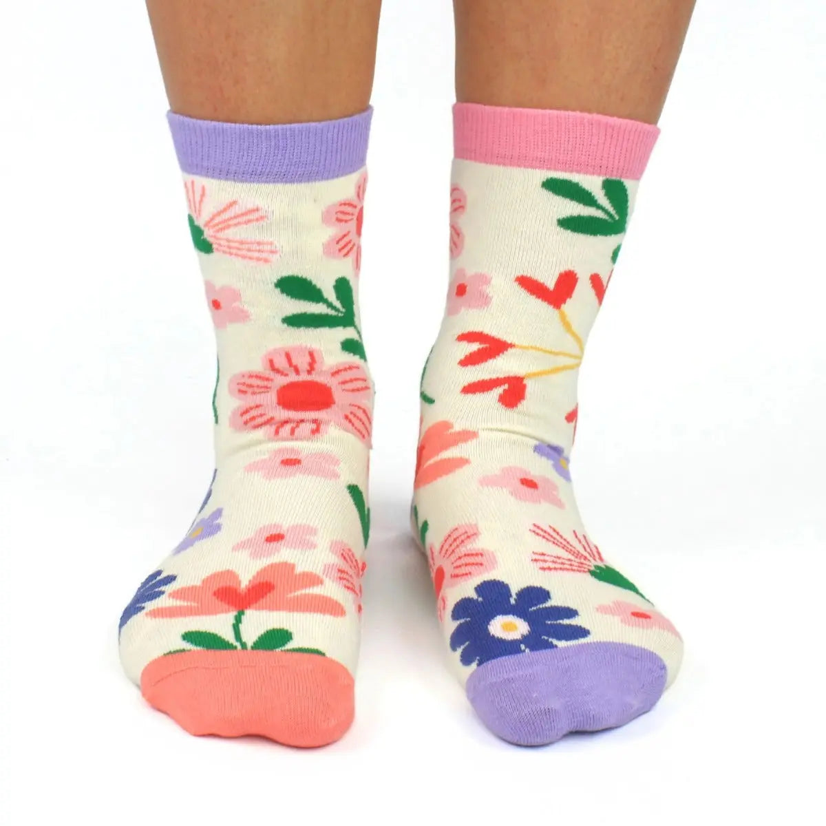 Einzelne Socken im 6er Pack, JUST FOR YOU Bunte Blumen, Gr. 37-42, mit Geschenkbox von United Oddsocks