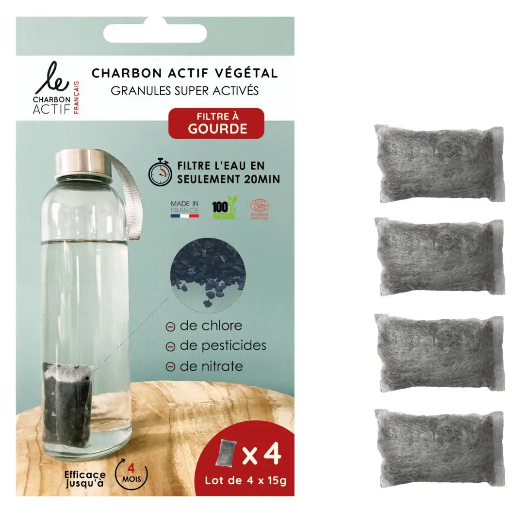 Aktivkohlegranulat 4er Set von Bijin