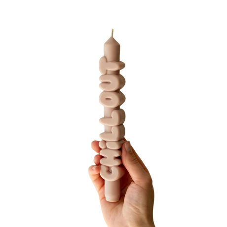 Kerze Taper candle CHILL OUT Cream von Taper Candles